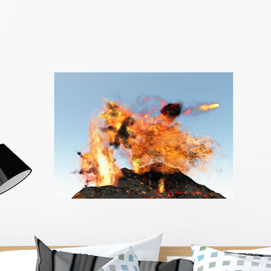 Volcano Magma Lava Eruption Wall Decal