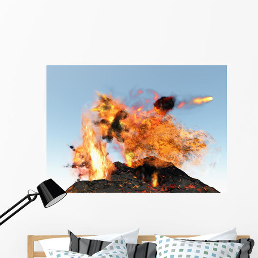 Volcano Magma Lava Eruption Wall Decal