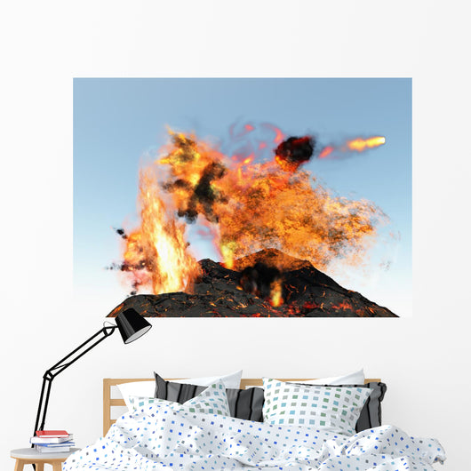 Volcano Magma Lava Eruption Wall Decal
