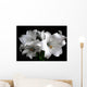 White Lilies on Black Background Wall Decal