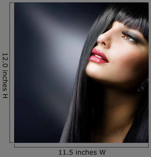 Brunette Makeup Model Left Three-Quarters Profile Wall Decal