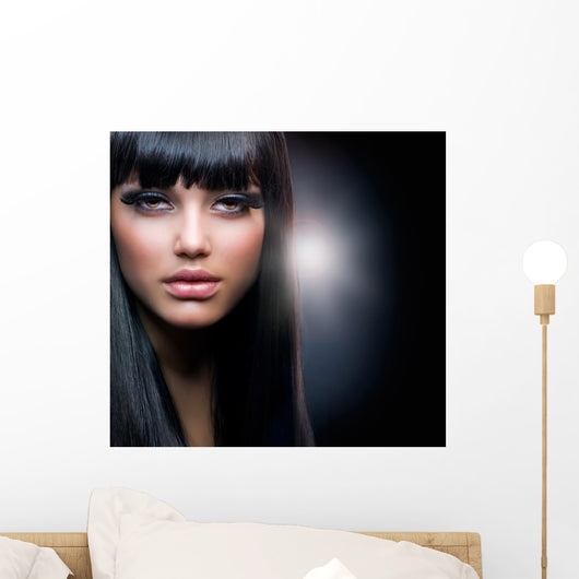 Brunette Makeup Model Wall Decal