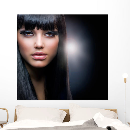 Brunette Makeup Model Wall Decal