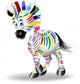 Zebra Quadricromia-Four Color Process Wall Decal