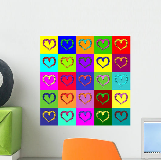 Warhol Hearts Wall Decal