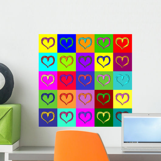 Warhol Hearts Wall Decal