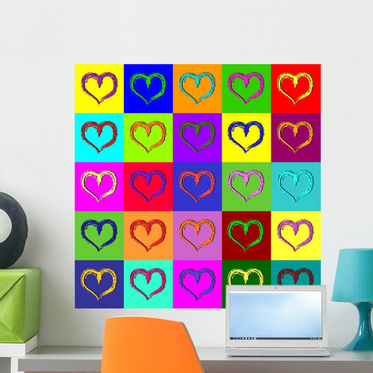 Warhol Hearts Wall Decal