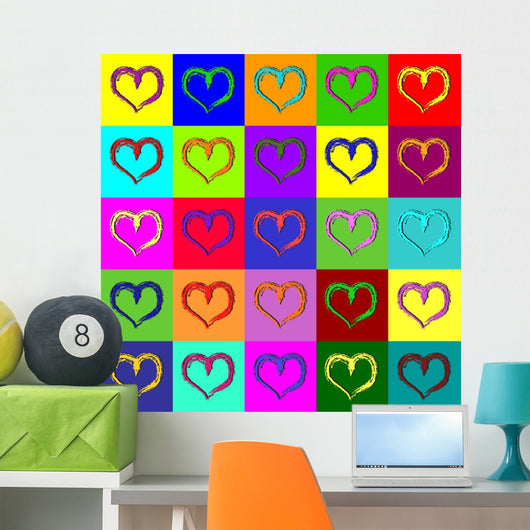 Warhol Hearts Wall Decal
