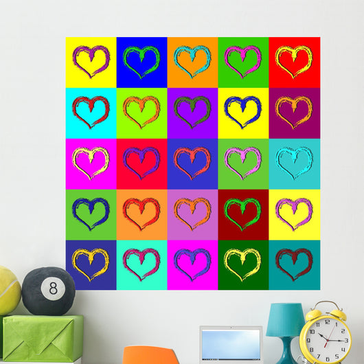 Warhol Hearts Wall Decal