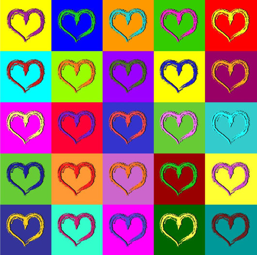 Warhol Hearts Wall Decal