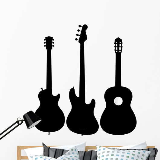 Guitar Electro Acoustic Silhouette Wall Decal
