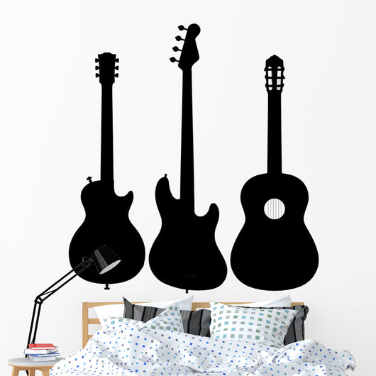 Guitar Electro Acoustic Silhouette Wall Decal