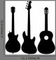 Guitar Electro Acoustic Silhouette Wall Decal