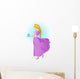 Beautiful Princess with Bluebird Wall Decal