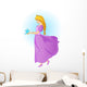 Beautiful Princess with Bluebird Wall Decal