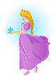 Beautiful Princess with Bluebird Wall Decal