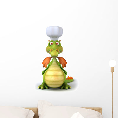 Dragon Chef Wall Decal shown on a wall