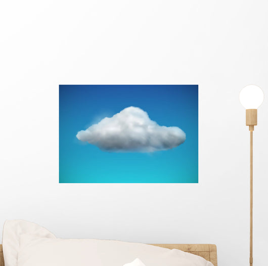 White Cloud Weather Icon Wall Decal