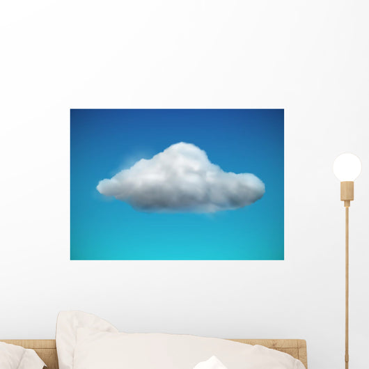White Cloud Weather Icon Wall Decal