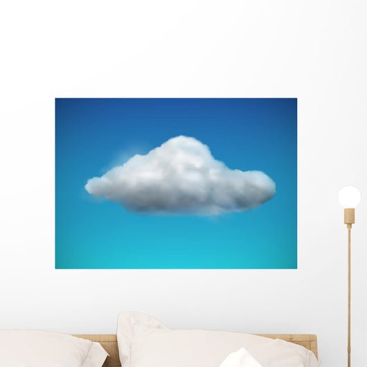White Cloud Weather Icon Wall Decal