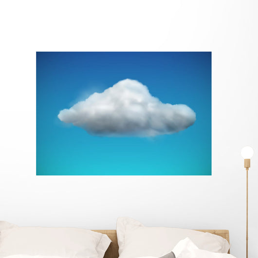 White Cloud Weather Icon Wall Decal