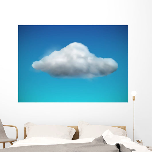 White Cloud Weather Icon Wall Decal