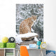Sitting Lynx in Winter Wall Decal