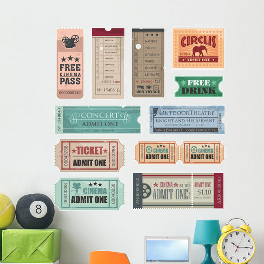 Vintage Tickets Wall Decal