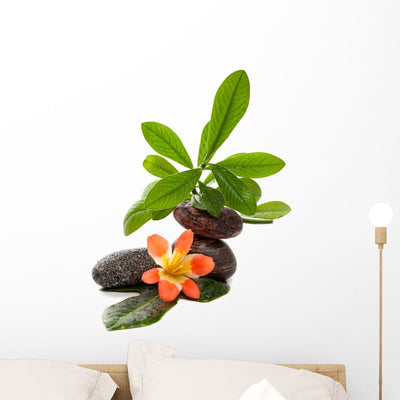 Zen Stones With Tropical Wall Decal shown on a wall