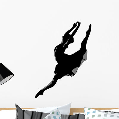 Ballerina Wall Decal shown on a wall