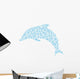 Abstract Dolphin Blue Design Wall Decal
