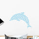 Abstract Dolphin Blue Design Wall Decal