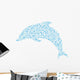 Abstract Dolphin Blue Design Wall Decal
