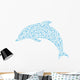 Abstract Dolphin Blue Design Wall Decal