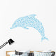 Abstract Dolphin Blue Design Wall Decal