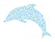Abstract Dolphin Blue Design Wall Decal