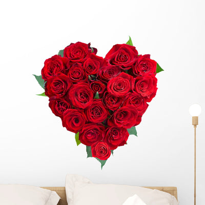 Roses Heart Valentine Wall Decal shown on a wall