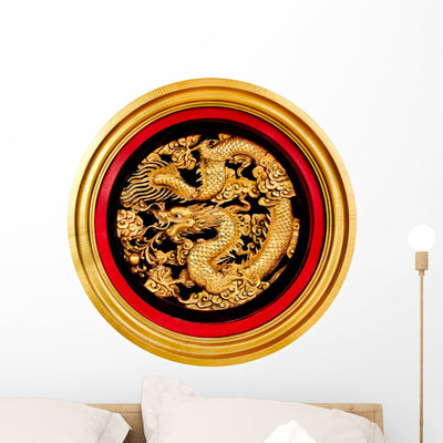 Low Relief Engraving Image Wall Decal shown on a wall