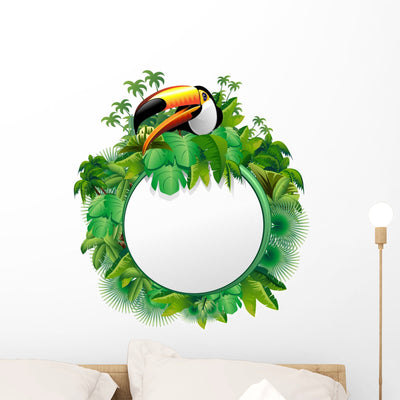 Tucano Sfondo Giungla-Toucan Jungle Wall Decal shown on a wall