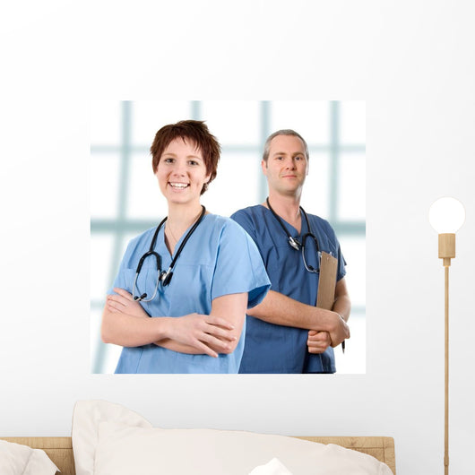 Male Doctor Happy White Wall Decal