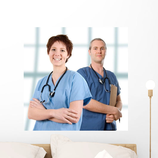 Male Doctor Happy White Wall Decal