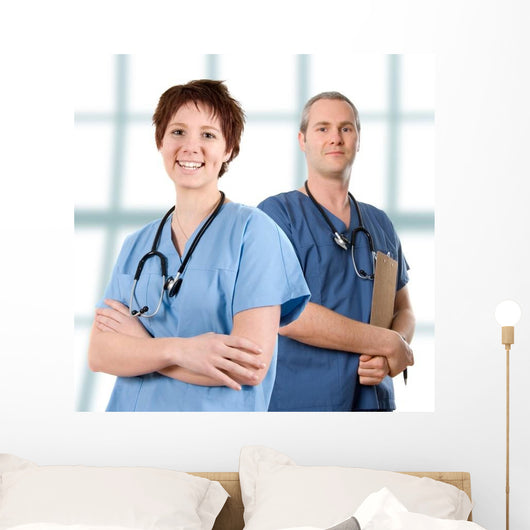 Male Doctor Happy White Wall Decal