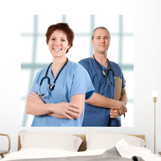 Male Doctor Happy White Wall Decal