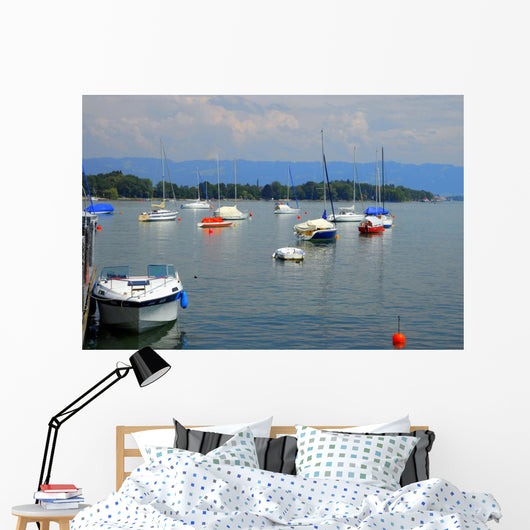 Sailboats Harbor Wall Decal