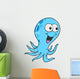 Silly Blue Octopus Vector Wall Decal
