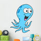 Silly Blue Octopus Vector Wall Decal