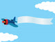 Cartoon Plane With Banner Wall Decal