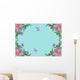 Pink Rose Flower Frame Wall Decal