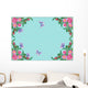 Pink Rose Flower Frame Wall Decal