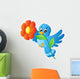 Blue Bird Carrying Flower Wall Decal